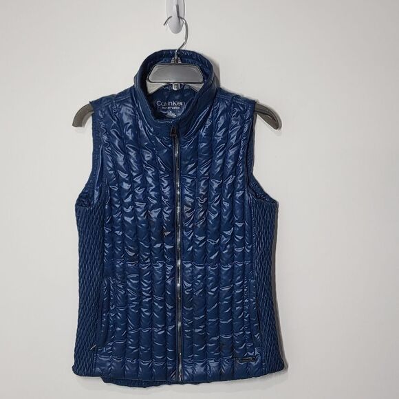 Calvin Klein Women's Blue Quilted Vest - Picture 6 of 14